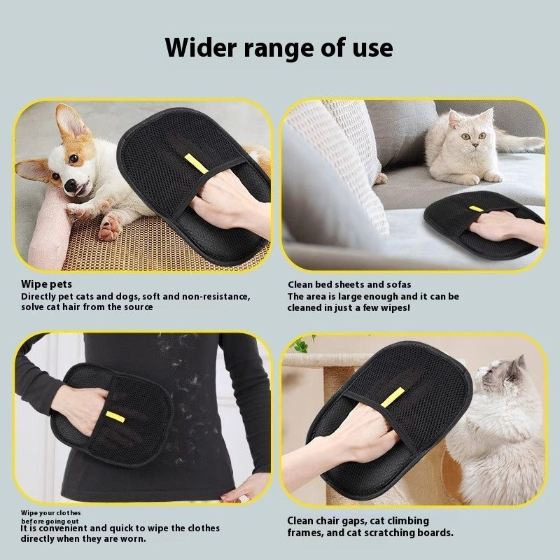 Pet Grooming Glove – Gentle Deshedding & Massage Brush for Dogs & Cats