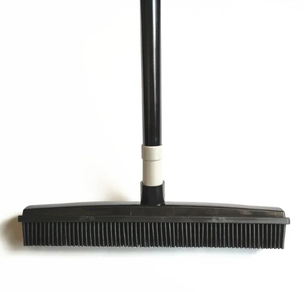 Pet Hair Removal Broom – Rubber Bristle Mop for Carpets & Floors"