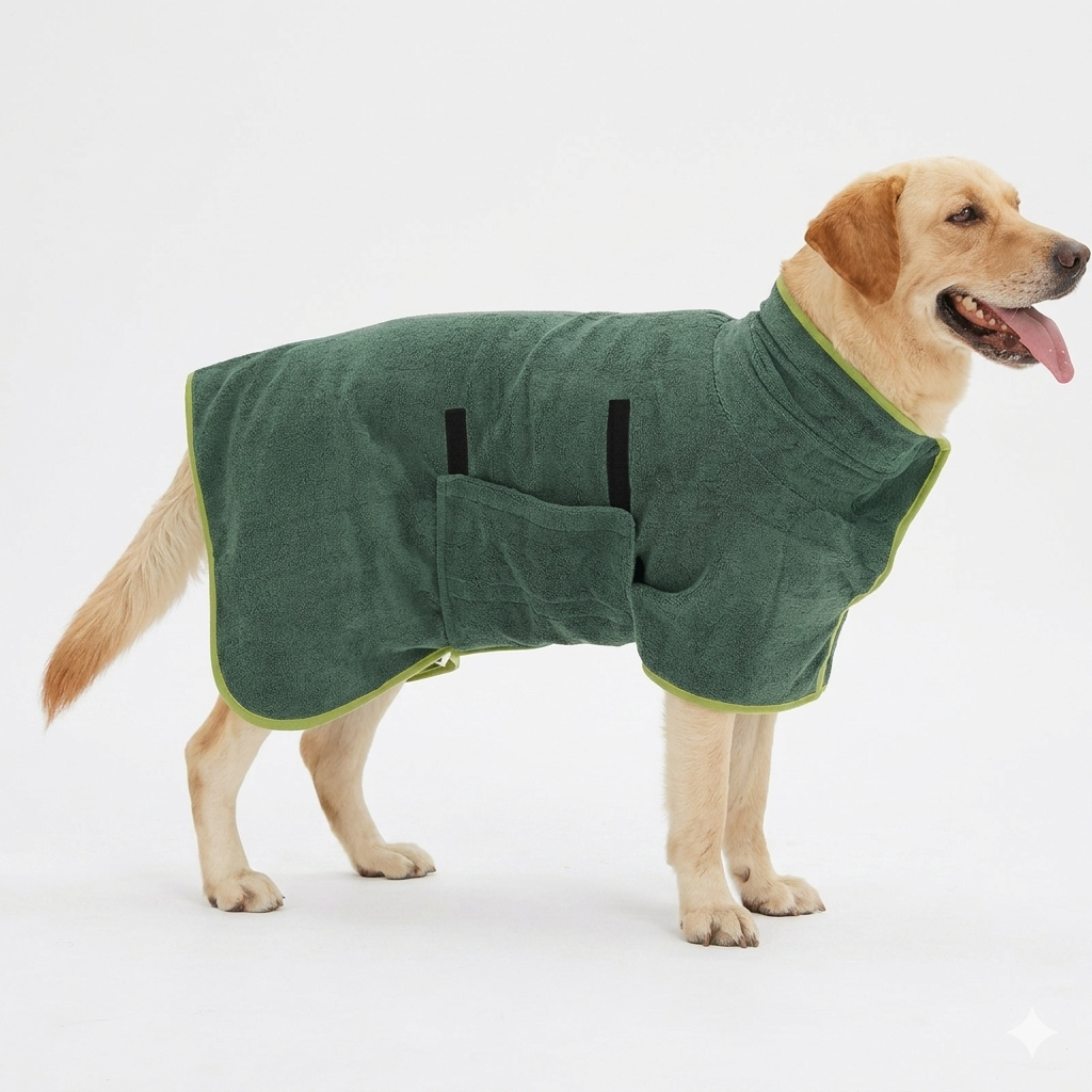 Fast-Drying Pet Bathrobe Towel – Wearable Absorbent Towel for Dogs & Cats