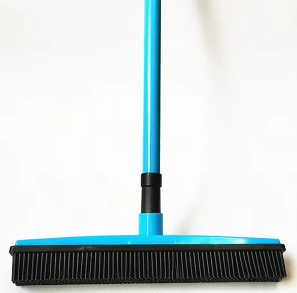 Pet Hair Removal Broom – Rubber Bristle Mop for Carpets & Floors"