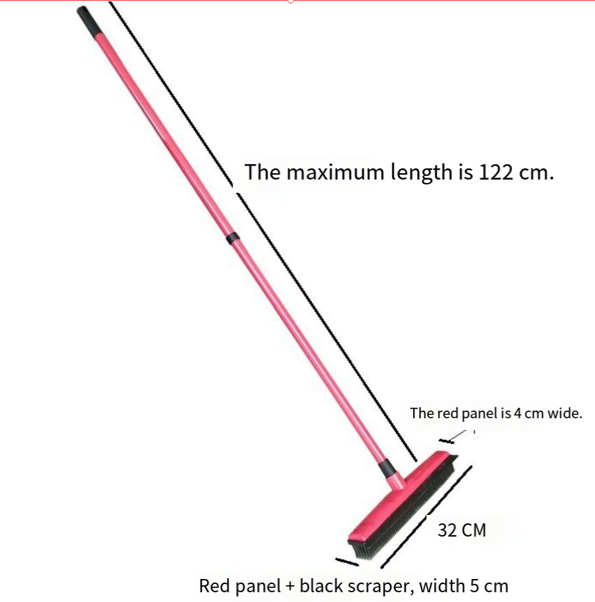 Pet Hair Removal Broom – Rubber Bristle Mop for Carpets & Floors"
