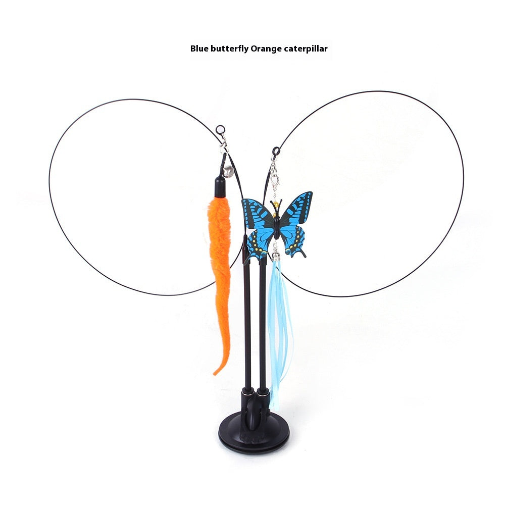Suction Cup Cat Teaser Toy – Interactive Wand with Feather