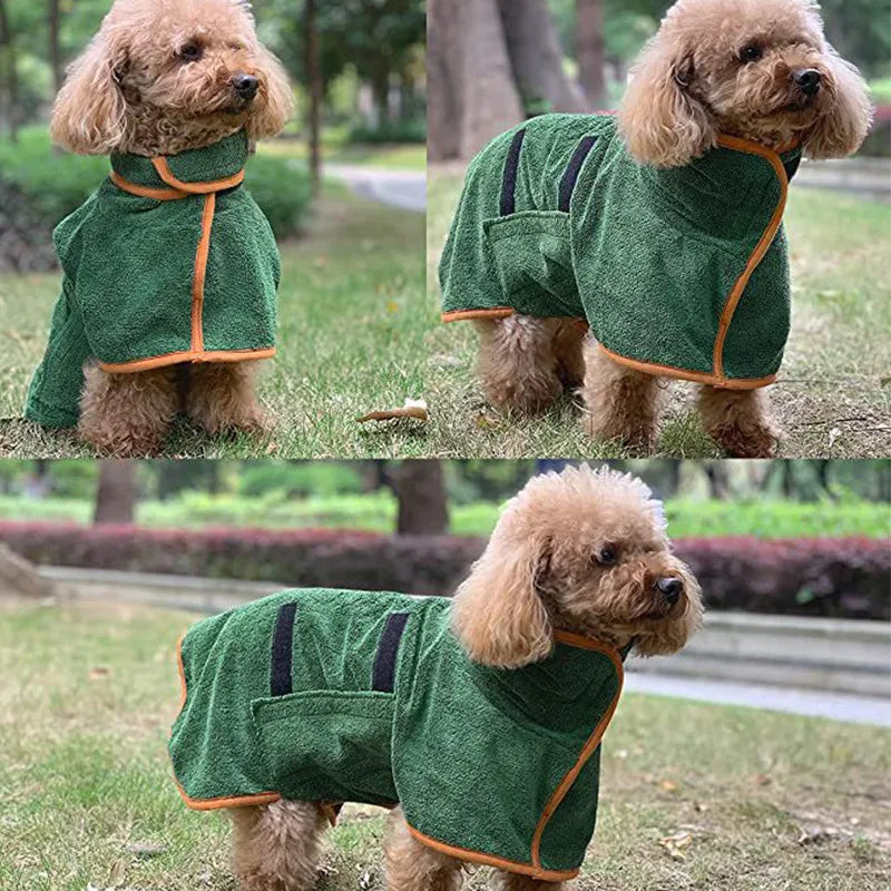 Fast-Drying Pet Bathrobe Towel – Wearable Absorbent Towel for Dogs & Cats
