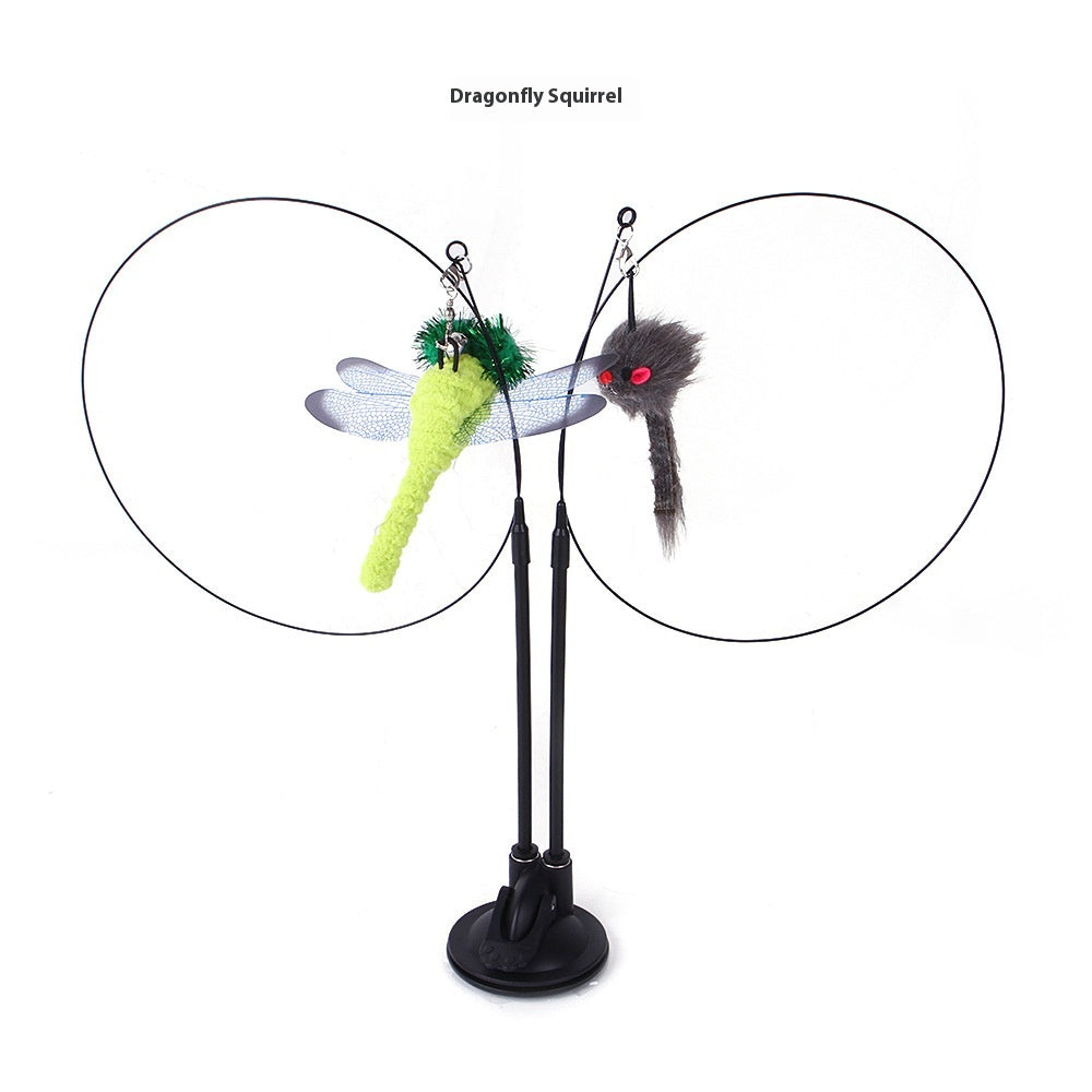 Suction Cup Cat Teaser Toy – Interactive Wand with Feather