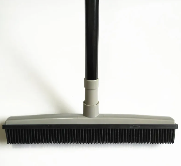 Pet Hair Removal Broom – Rubber Bristle Mop for Carpets & Floors"