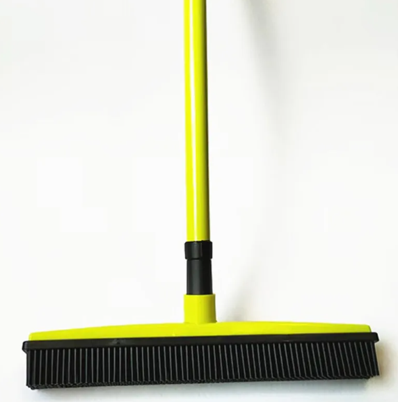Pet Hair Removal Broom – Rubber Bristle Mop for Carpets & Floors"