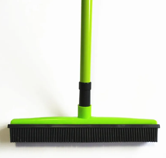 Pet Hair Removal Broom – Rubber Bristle Mop for Carpets & Floors"